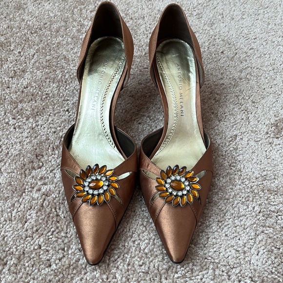 ANTONIO MELANI Shoes - Antonio Melani Satin Jeweled Kitten Heels